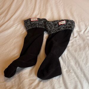 Hunter Black Tall Boot Socks with Gray Knit Cuffs